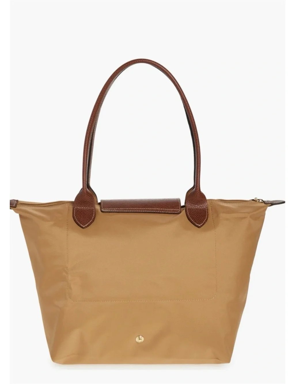 Longchamp Large Le Pliage Tote (Fawn with brown trim & gold hardware)